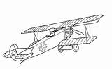 Coloring Pages Plane War Fokker Print sketch template