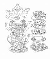Tea Party Coloring Elegant Book Pages Issuu Adult Printable Sheets sketch template