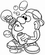 Potato Mr Head Coloring Bubbles Pages Potatohead Kids Crafts Coloringpagesabc Afkomstig Van sketch template