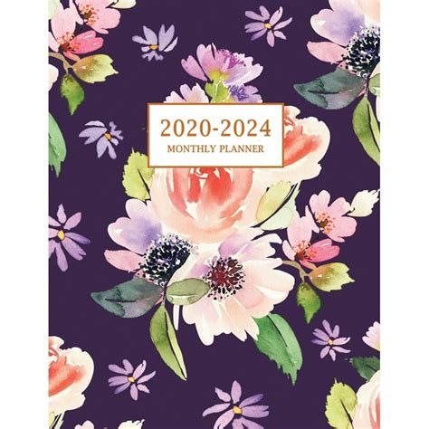 monthly planner large  year planner  floral cover volume  paperback