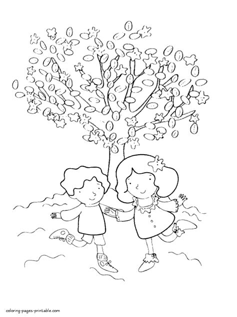 spring blossom tree  children coloring pages printablecom