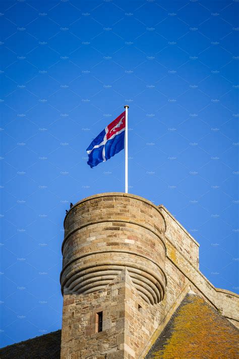 saint malo city flag  city hall brittany france architecture stock  creative market