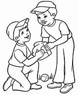 Coloring Pages Poor Helping Template Baseball sketch template