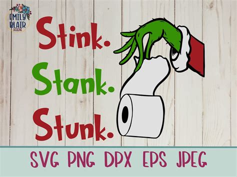 grinch hand stink stank stunk svg png dxf eps cut files clipart