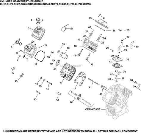 hp kohler engine parts diagram kohler ch  cub cadet  hp   kw parts diagram