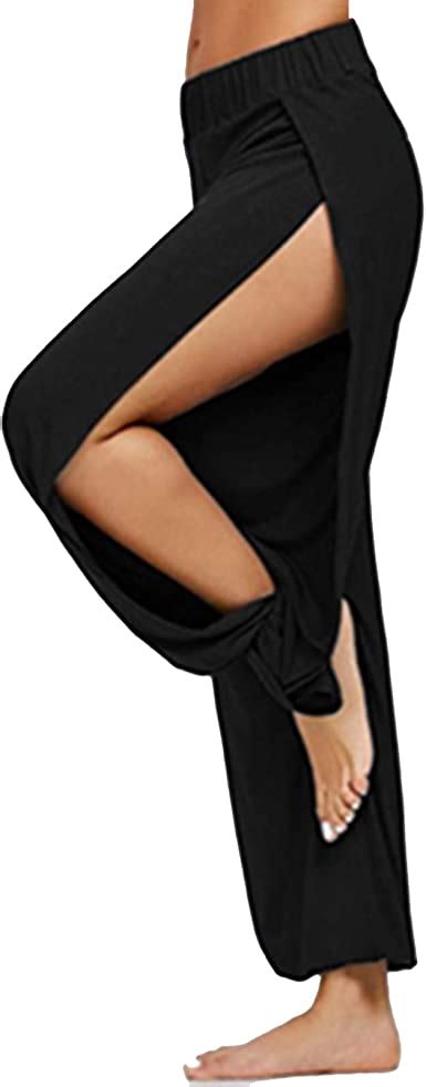 Zaldita Womens Active Yoga Pants Leggings Harem Pants Side High Split
