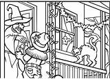 Coloring Pages Front Porch Color Halloween Trick sketch template