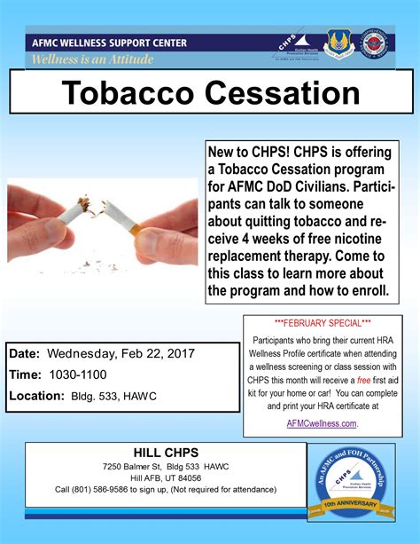 tobacco cessation hill air force base home integrated delivery