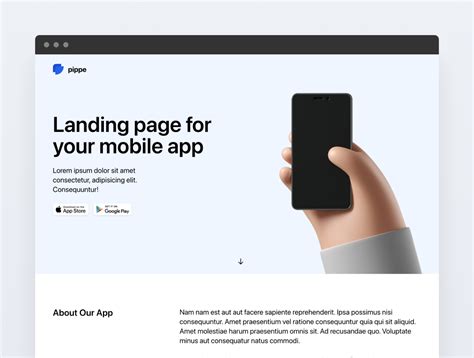 pippe  html landing page  mobile app  launchoice  dribbble