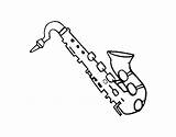 Saxophone Tenor Coloring Drawing Coloringcrew Music Getdrawings sketch template