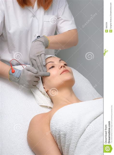 beauty salon series facial massage royalty free stock