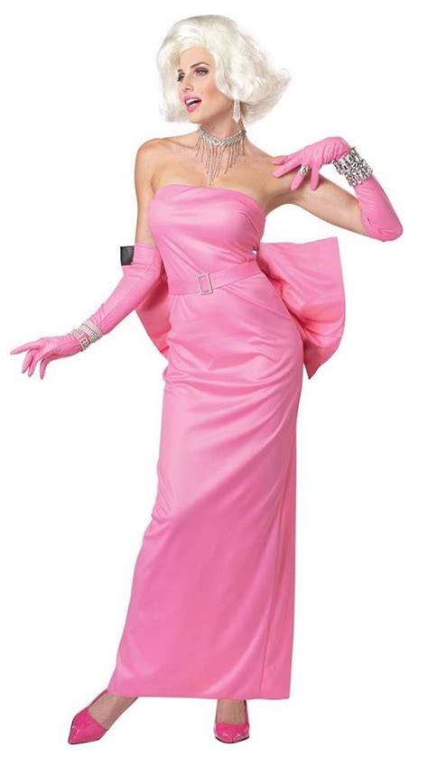Women S Pink Marilyn Monroe Diamonds Fancy Dress Costume Ebay
