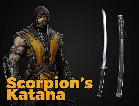 3d Asset Scorpion Katana Mortal Kombat Cgtrader