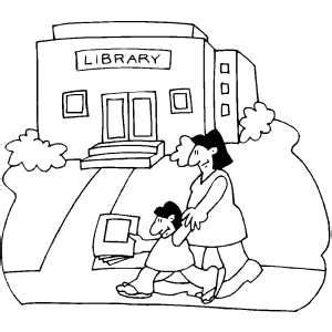 library coloring page