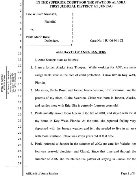 Frozen Fiefdom Affidavit Of Anna Kathryn Sanders Former