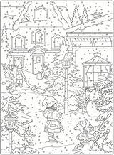 Coloring Pages Winter Adults Adult Scenes Popular sketch template