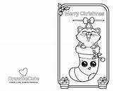 Coloring Christmas Card Pages Cute Kitten Cards Print Drawsocute Draw So Kids Color Drawing Stockings Happy Colors Xmas Drawings Kittybabylove sketch template