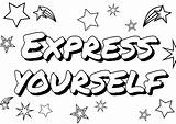 Yourself Colouring Pages Express Printable Set Positivity Range sketch template