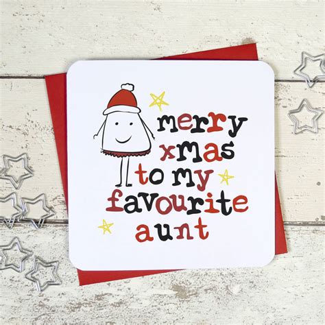 merry christmas to my favourite aunt xmas card by parsy card co