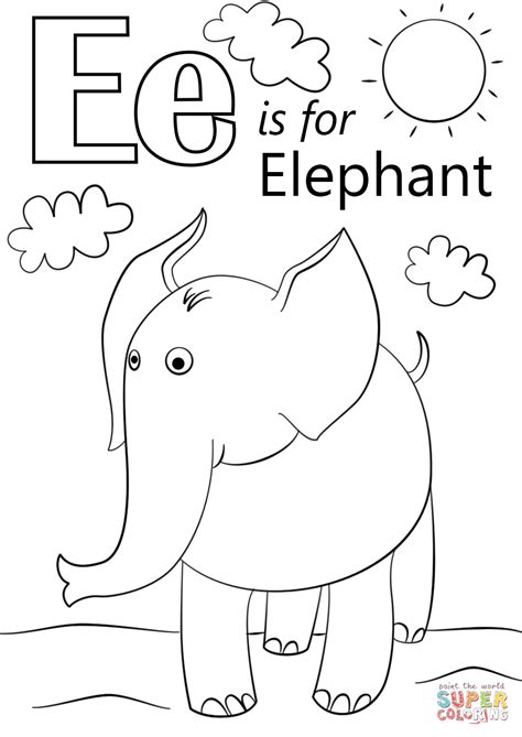 letter    elephant coloring page  printable coloring pages