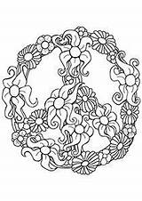 Peace Sign Zentangles Coloring Pages Paix Dessin Coloriage Flower Colorier Adulte sketch template