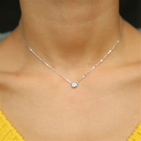 classic simple design jewelry minimal chain mm tiny bezel cubic zirconia teen girl adorable