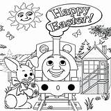 Thomas Train Coloring Easter Pages Printable Print Emily Birthday Tank Engine Happy Kids Friends Sawyer Worksheets Clipart Tom Sheets Boys sketch template
