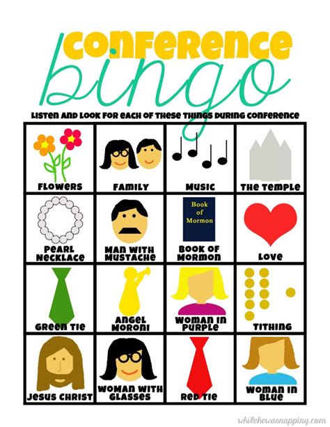 general conference bingo    napping