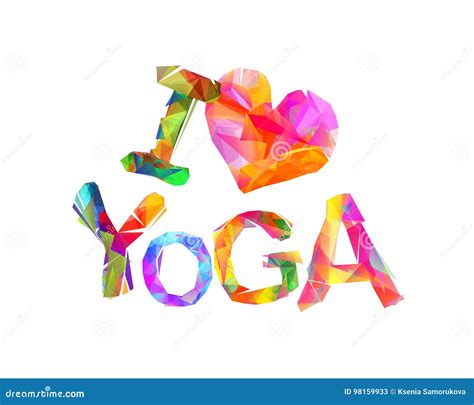 love yoga vector inscription stock vector illustration