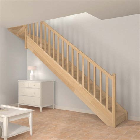 escalier quart tournant haut sur mesure en bois avec barreaux bois