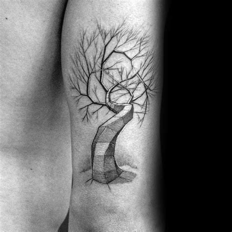 Cool Geometric 3d Tree Themed Tattoo Ideas Tricep Tree Tattoo Men Tree
