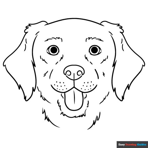 dog head coloring page easy drawing guides