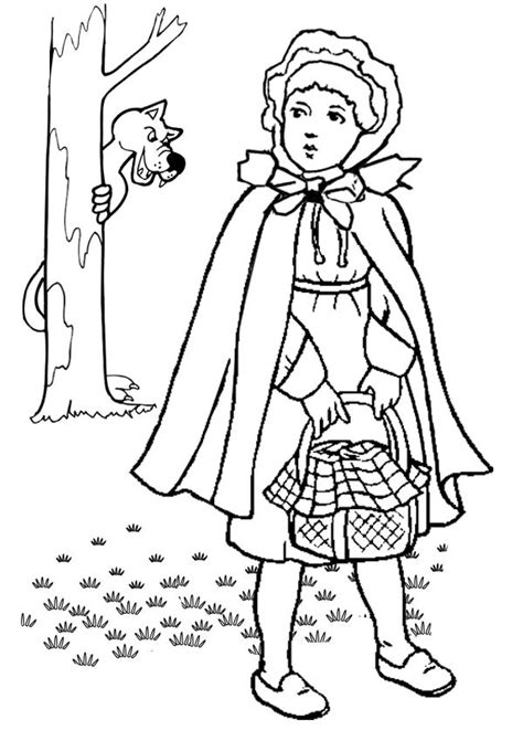 red riding hood colouring page