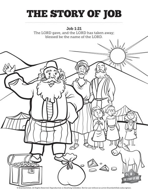job coloring pages bible