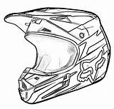 Motocross Dirt Coloring Bike Helmet sketch template