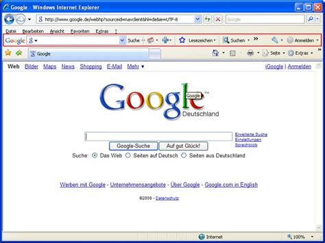 google chrome toolbar