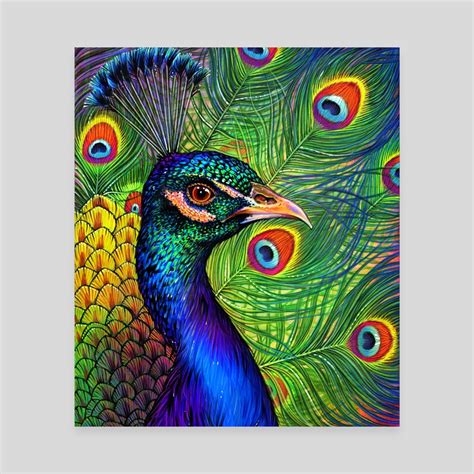 peacock drawing an art canvas by morgan davidson inprnt