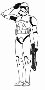 Trooper Saluting sketch template