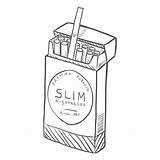 Cigarettes Slim Vector Illustrations Clip Similar sketch template