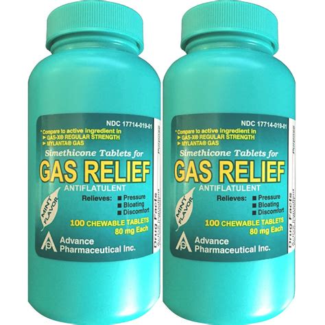 simethicone  mg anti gas generic  gas  gas relief mint chewable  tabs pack