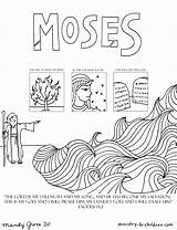 Moses Coloring Exodus School sketch template