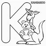 Sesame Kangaroo Street Coloring Babybear Abc Letter Pages sketch template