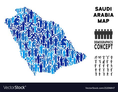 Demographics Saudi Arabia Map Royalty Free Vector Image