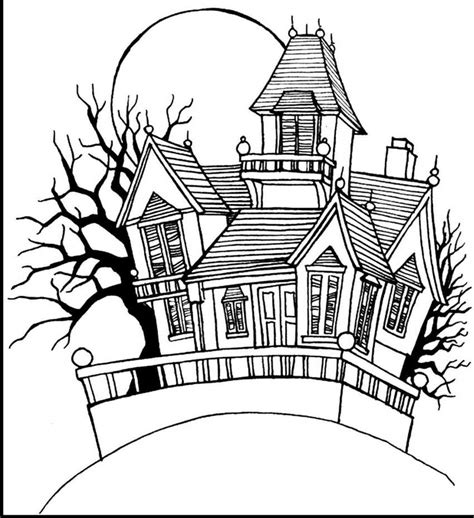haunted house coloring pages  printable coloring pages