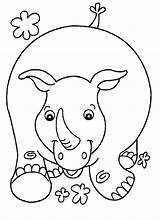 Coloring Rhinoceros Popular sketch template