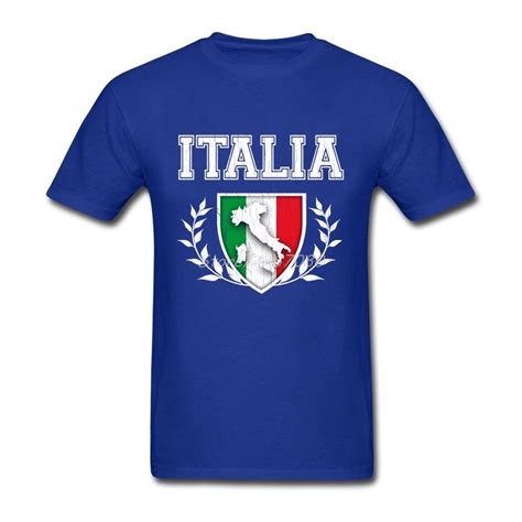 vintage italian flag crest t shirt custom short sleeve t shirt men pp