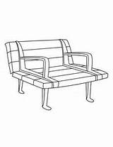 Bench Coloring Park Designlooter Template sketch template