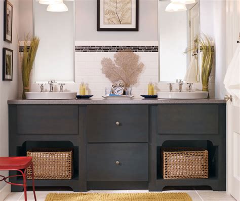 dark gray bathroom vanity kemper cabinetry