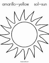Sun Coloring Sol Amarillo Yellow Print Ll sketch template