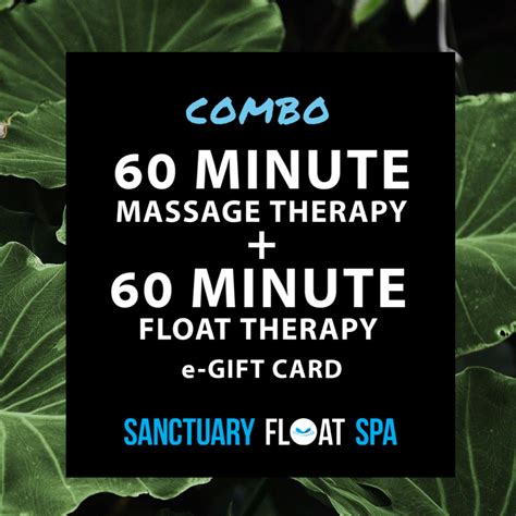 minute massage   minute float  gift card sanctuary float spa
